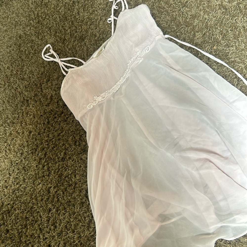 Intimates‎ by Flora Vintage Baby Pink Mini Slip Dress Size Medium